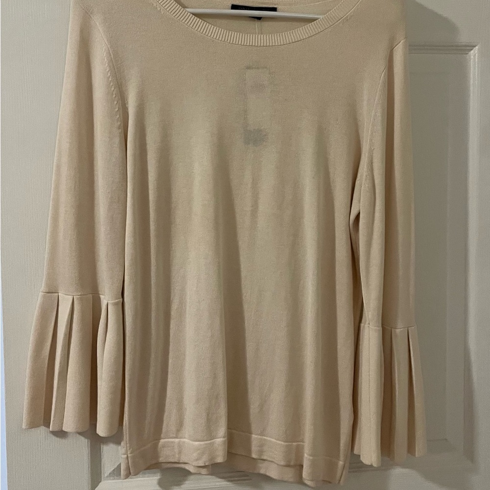 Banana Republic Cream Bell-Sleeve Knit Top